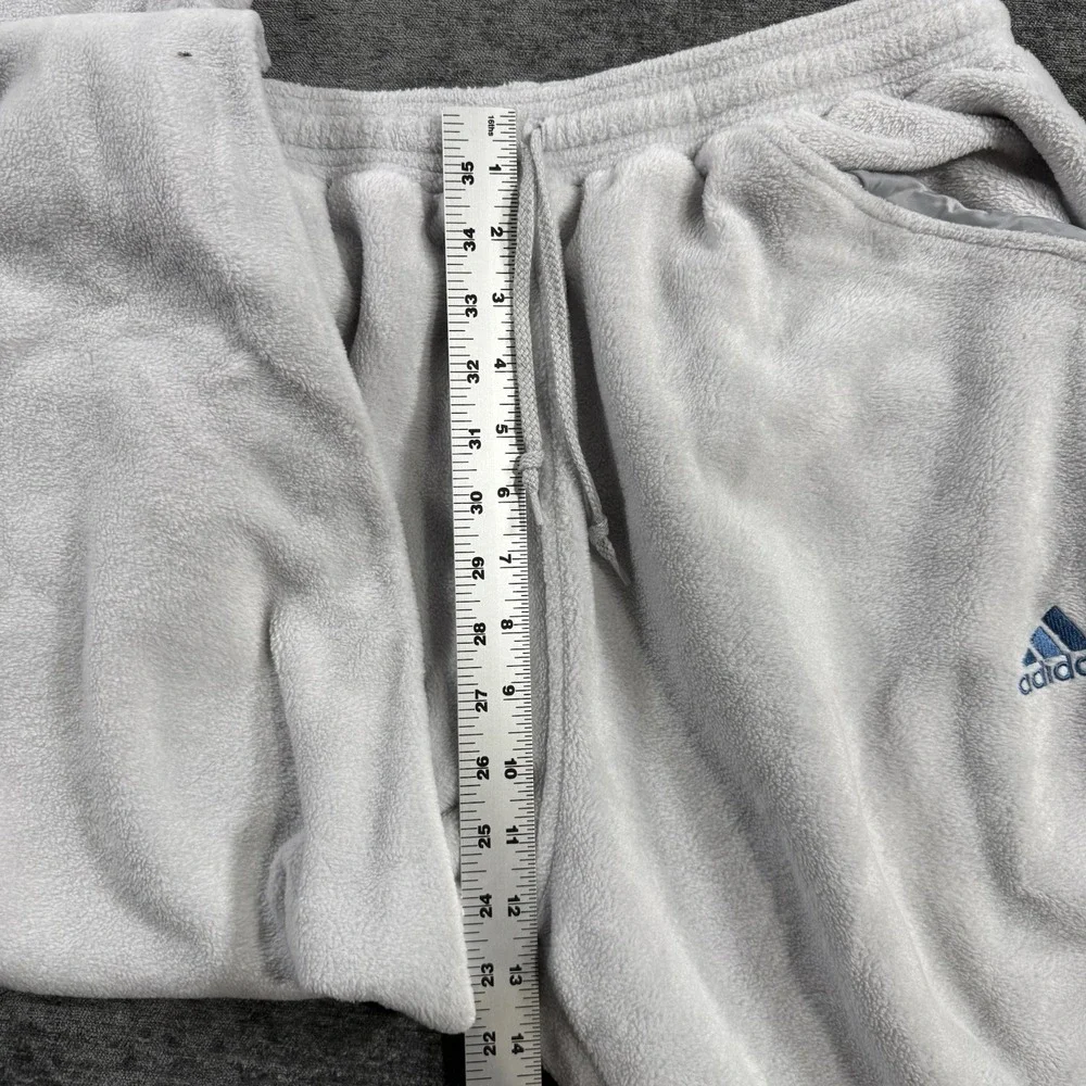 Vintage‎ Adidas Gray Fleece Sweatpants Men's Size Large Elastic Waistband Soft